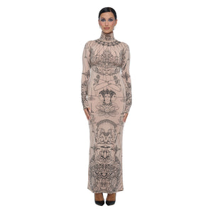 DIVINE HIGH ROLL NECK MAXI DRESS