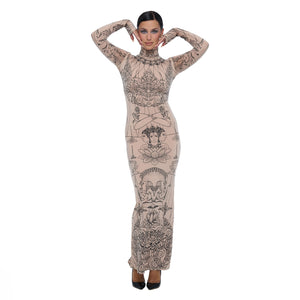 DIVINE HIGH ROLL NECK MAXI DRESS