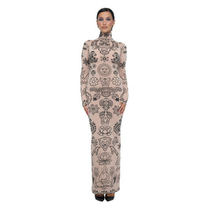 DIVINE HIGH ROLL NECK MAXI DRESS