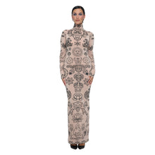Load image into Gallery viewer, PUSHKA PAINT HIGH ROLL NECK MAXI DRESS

