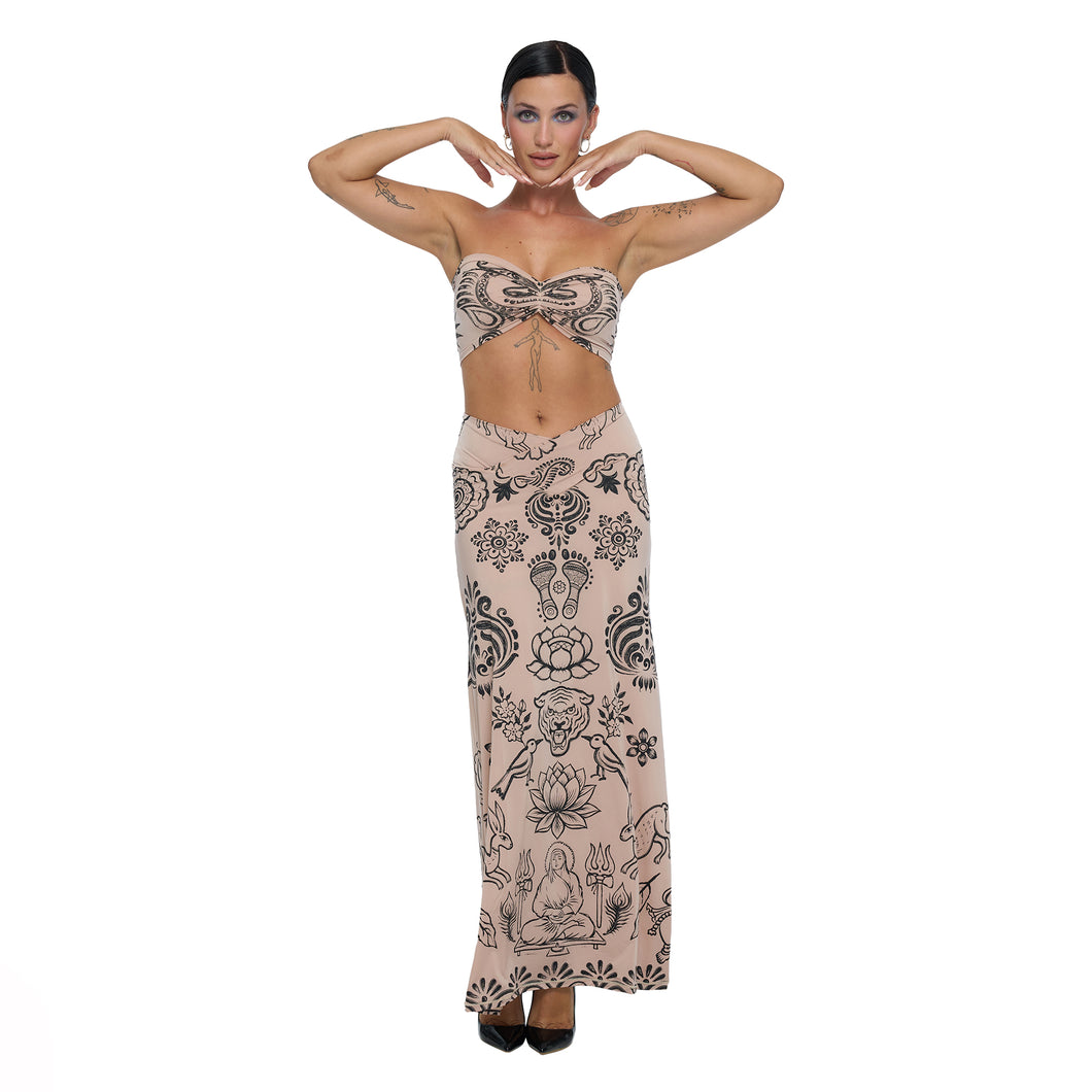 PUSHKA PAINT STRAPLESS TOP