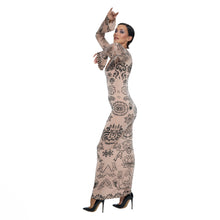 Load image into Gallery viewer, PUSHKA PAINT BELL SLEVE MAXI DRESS
