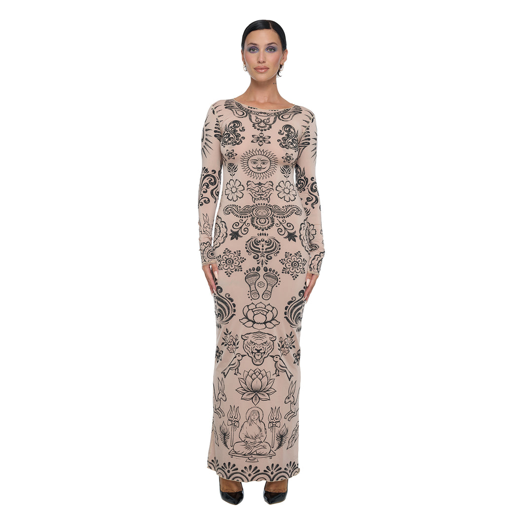 PUSHKA PAINT NECI MAXI DRESS