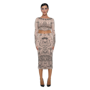 DIVINE ROLL MIDI SKIRT