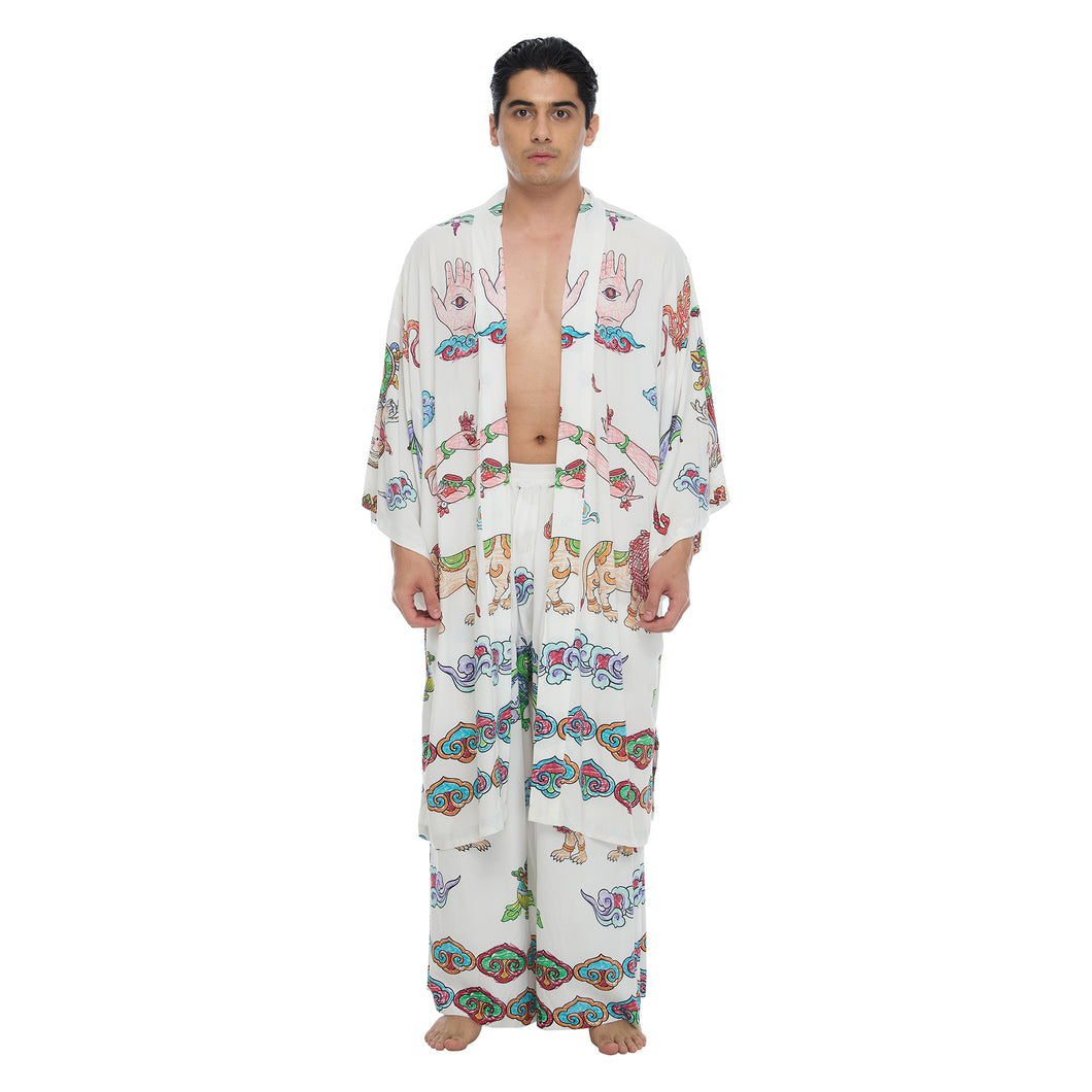 TIBETAN CRAYON SUNSET KIMONO