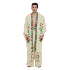 PANEL TIBETAN CRAYON SUNSET KIMONO