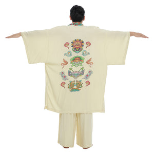 PANEL TIBETAN CRAYON SUNSET KIMONO