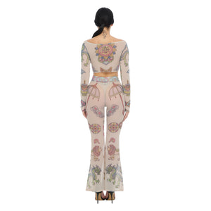 TIBETAN CRAYON WIDE LEG PANTS