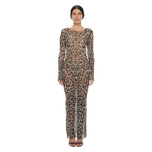 Load image into Gallery viewer, LEOPARD SCOOP NECK MAXI DRESS
