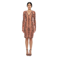 Load image into Gallery viewer, BALLPOINT TIGER BUTTON MIDI DRESS
