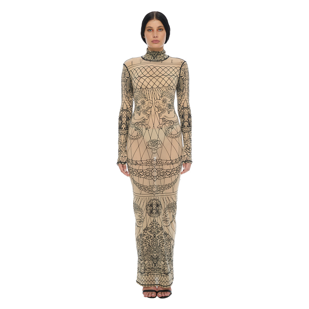 KHMER HIGH NECK MAXI DRESS